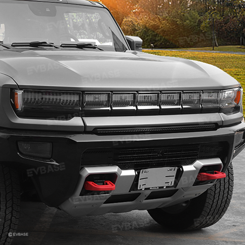 Tow Hook Cover for Hummer EV Front Rear Bumper Performance Red D-ring Recovery Hook 3PCS