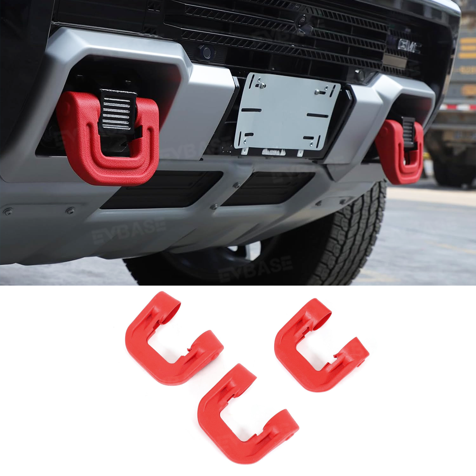 Tow Hook Covers for GMC Hummer EV Front Rear Bumper Performance D-ring Recovery Hook 3PCS