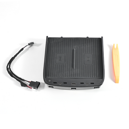 Upgraded Wireless Charger 2.0 for Rivian R1S/R1T Center Console Armrest Dual Phone Charging Pad with Ambient Lighting