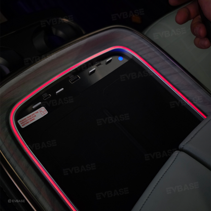 Upgraded Wireless Charger 2.0 for Rivian R1S/R1T Center Console Armrest Dual Phone Charging Pad with Ambient Lighting