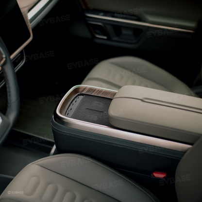 Upgraded Wireless Charger 2.0 for Rivian R1S/R1T Center Console Armrest Dual Phone Charging Pad with Ambient Lighting