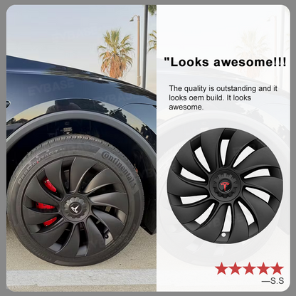 Model Y Juniper 19 inch Wheel Covers Überturbine Style Matte Hubcaps for Tesla Crossflow Wheels