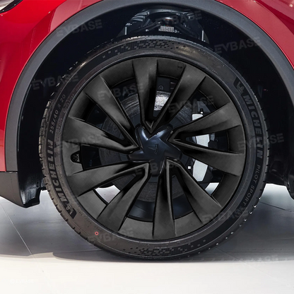 Wheel Covers for Tesla Model Y Juniper 20 Inch Helix 2.0 Wheels Matte Black Wheel Hubcaps
