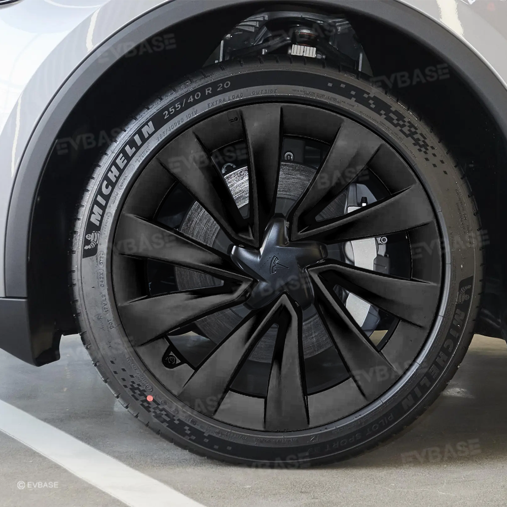 Wheel Covers for Tesla Model Y Juniper 20 Inch Helix 2.0 Wheels Matte Black Wheel Hubcaps