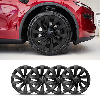Wheel Covers for Tesla Model Y Juniper 20 Inch Helix 2.0 Wheels Matte Black Wheel Hubcaps