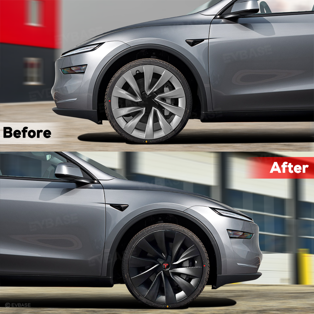 Wheel Covers for Tesla Model Y Juniper 20 Inch Helix 2.0 Wheels Matte Black Wheel Hubcaps