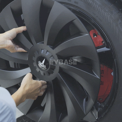 Wheel Covers for Tesla Model Y Juniper 19" Crossflow Wheels Überturbine Style Hubcaps Upgrade 2.0