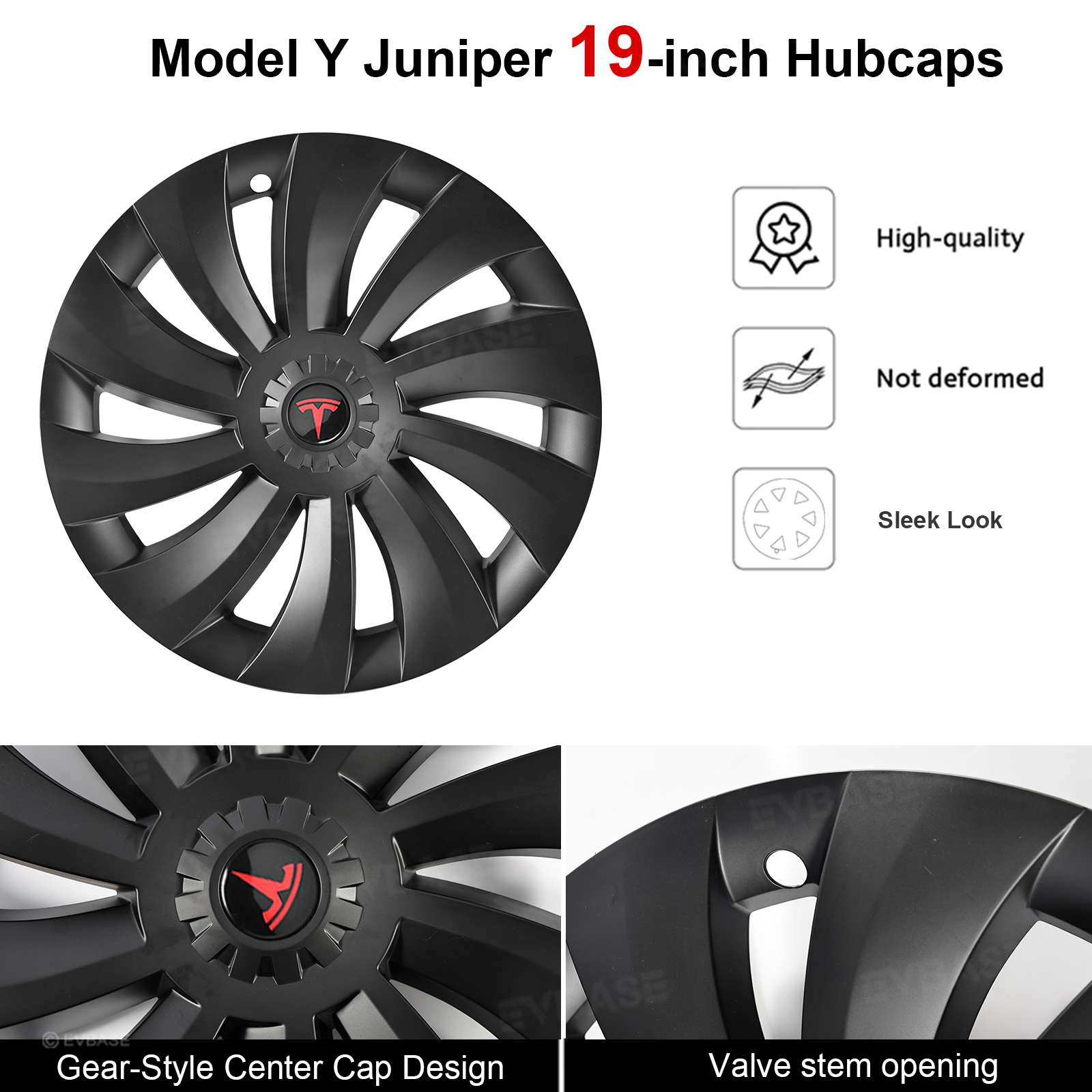 Wheel Covers for Tesla Model Y Juniper 19" Crossflow Wheels Überturbine Style Hubcaps Upgrade 2.0