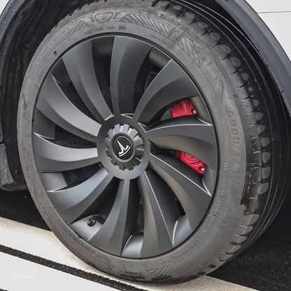 Wheel Covers for Tesla Model Y Juniper 19" Crossflow Wheels Überturbine Style Hubcaps Upgrade 2.0