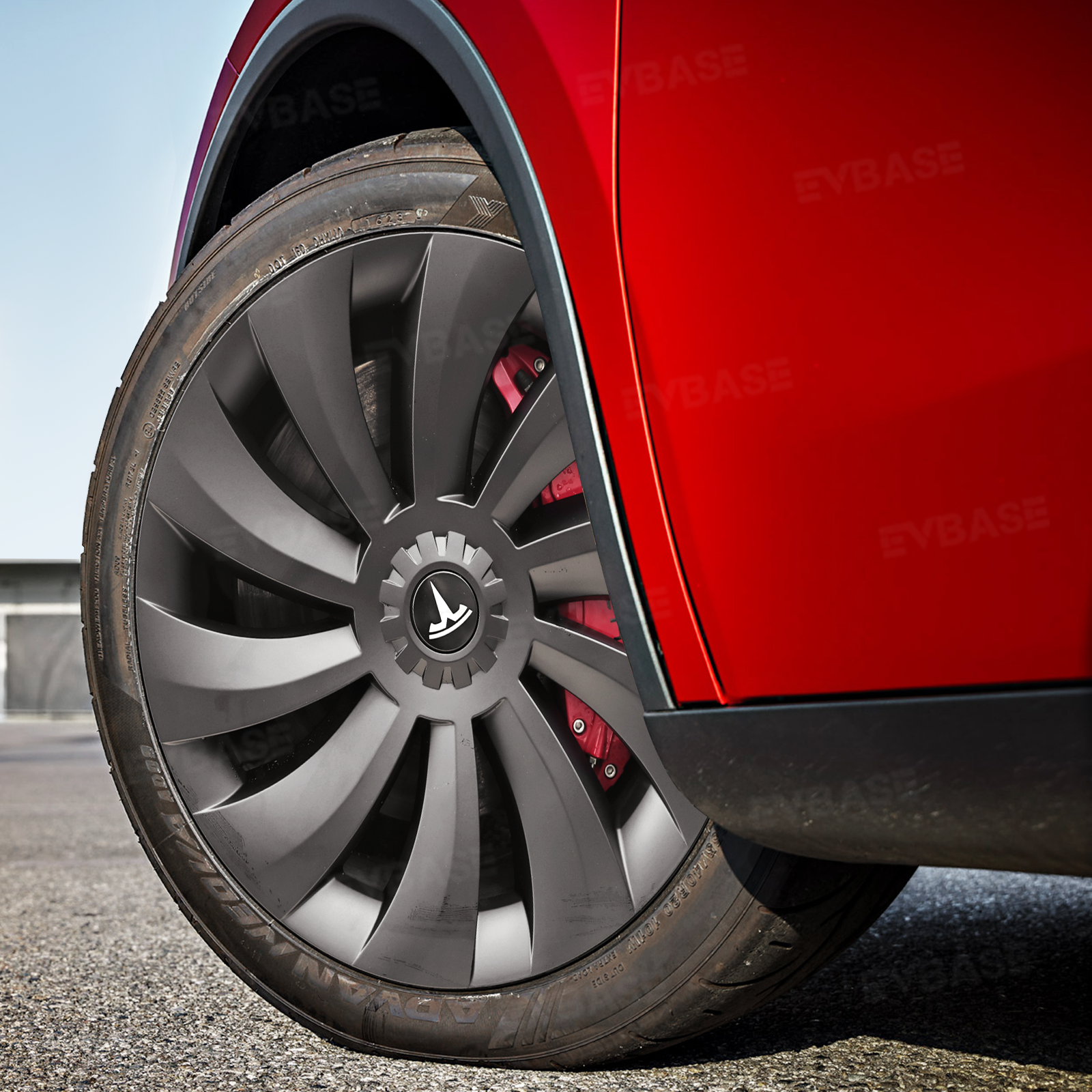 Wheel Covers for Tesla Model Y Juniper 19" Crossflow Wheels Überturbine Style Hubcaps Upgrade 2.0