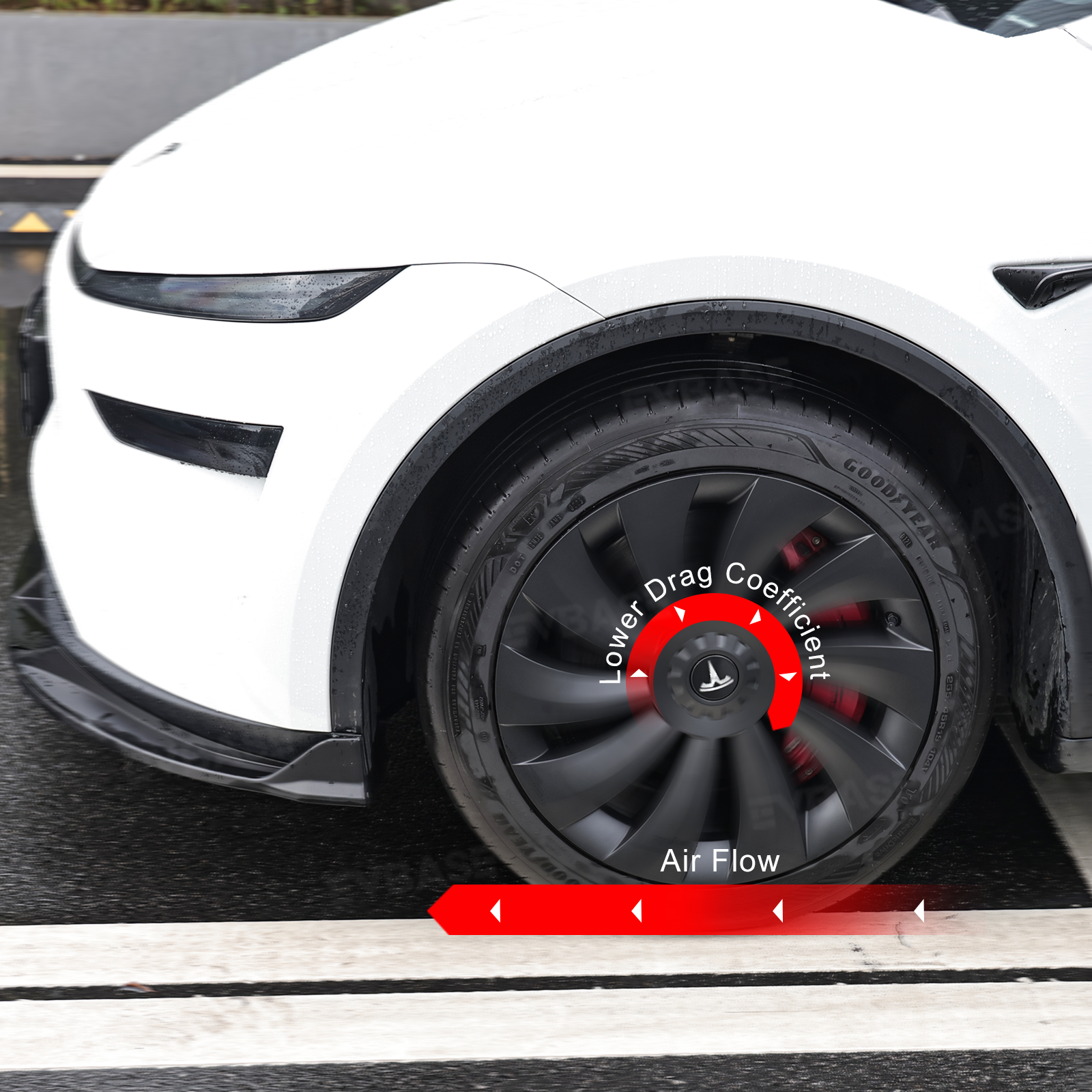 Wheel Covers for Tesla Model Y Juniper 19" Crossflow Wheels Überturbine Style Hubcaps Upgrade 2.0