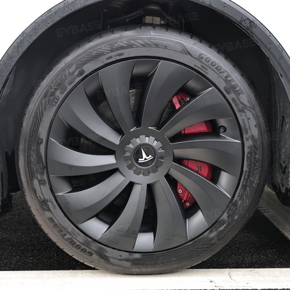 Wheel Covers for Tesla Model Y Juniper 19" Crossflow Wheels Überturbine Style Hubcaps Upgrade 2.0