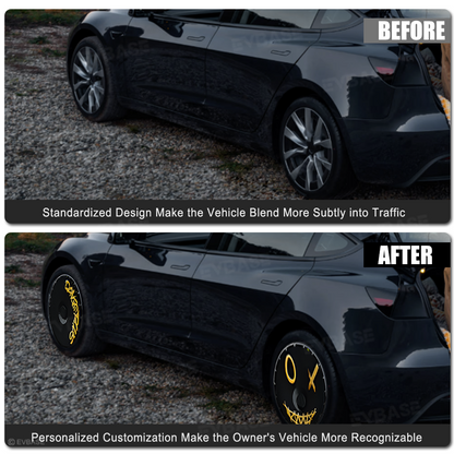 Model 3 Highland Hubcaps 18'' & 19'' Customized Graphics Full Coverage Wheel Covers 4PCS