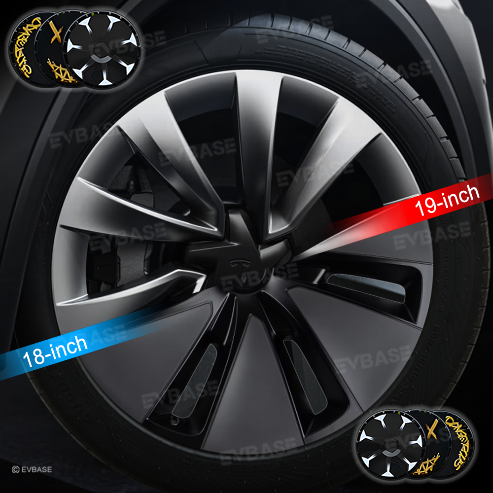 Model 3 Highland Hubcaps 18'' & 19'' Customized Graphics Full Coverage Wheel Covers 4PCS