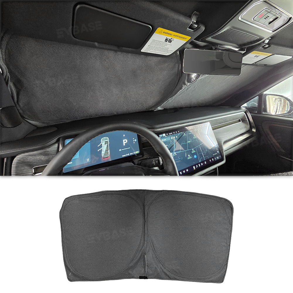 Windshield Sun Shade for Rivian R1S/R1T Reflective Foldable Front Window Sun Visor Protector Blocks UV Rays
