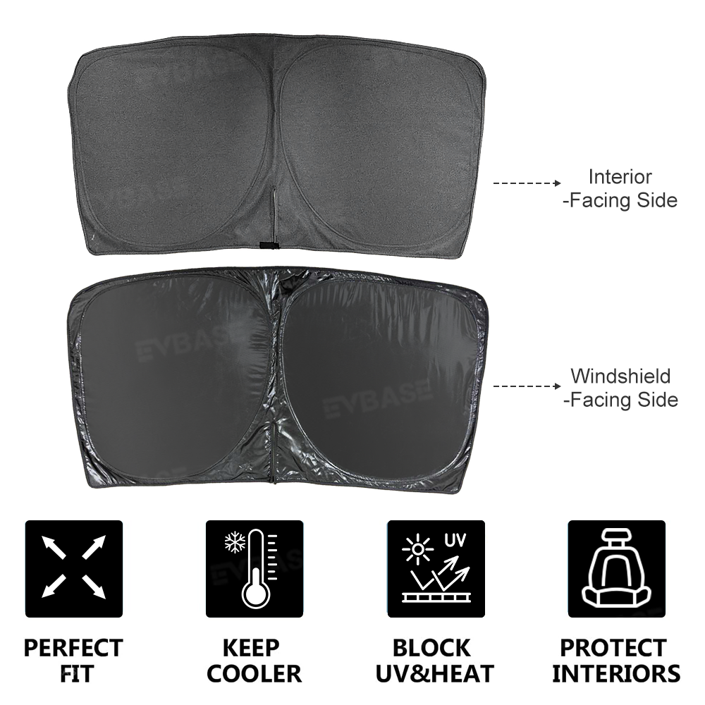 Windshield Sun Shade for Rivian R1S/R1T Reflective Foldable Front Window Sun Visor Protector Blocks UV Rays