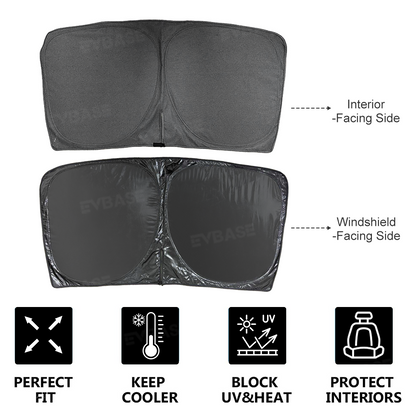 Windshield Sun Shade for Rivian R1S/R1T Reflective Foldable Front Window Sun Visor Protector Blocks UV Rays