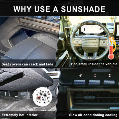 Windshield Sunshade for Hummer EV Foldable Reflective Heat Protection Front Window Sun Visor