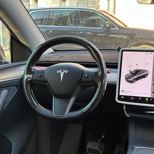 EVbase Modelo 3 Y Cubierta del mango del volante del volante de grano de fibra de carbono