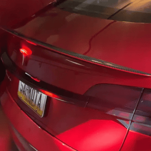 2023 EVBASE 特斯拉紅色碳纖維擾流板翼，適用於Model 3 Y