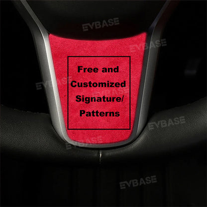 Customized Model 3 Y Steering Wheel Middle frame Cover Alcantara Suede Cover for Tesla