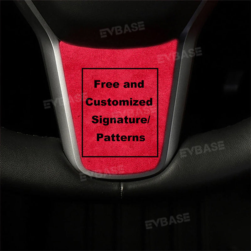 Customized Model 3 Y Steering Wheel Middle frame Cover Alcantara Suede Cover for Tesla
