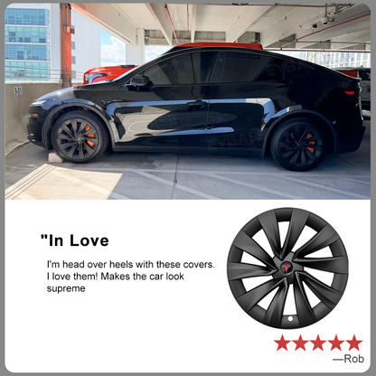 Wheel Covers for Tesla Model Y Juniper 20 Inch Helix 2.0 Wheels Matte Black Wheel Hubcaps