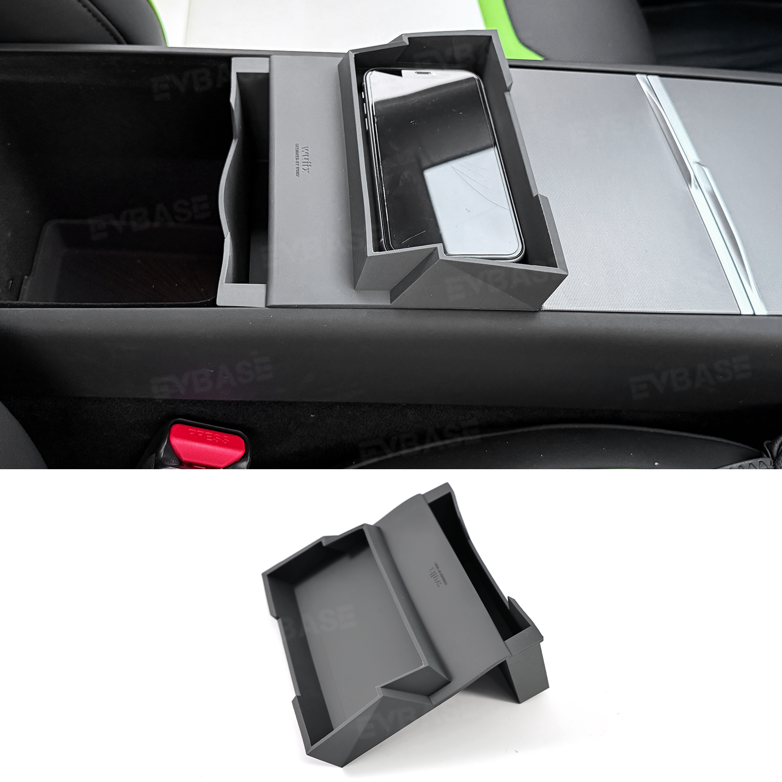 Model Y Juniper Center Console Organizer Tray Silicone Armrest Sunglasses & Card Storage Box for Tesla