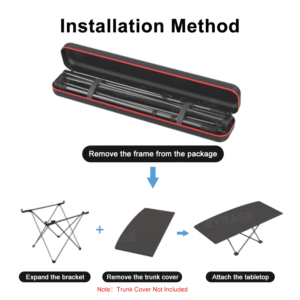 Camping Folding Table Legs X-Shaped Aluminum Table Stand with EVA Hard Case for Tesla Model Y/3/X/S