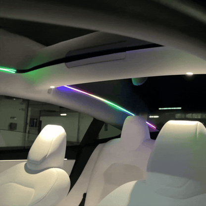Model Y Juniper/ 3 Highland Roof Ambient Lighting 2.0 Sunroof Streamer Lights with Factory Screen Control