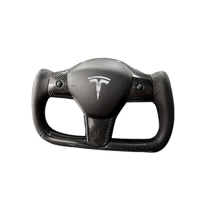 Tesla Model 3 Y Yoke Steering Wheel Tesla Carbon Fiber Steering Wheel Black Perforated Leather