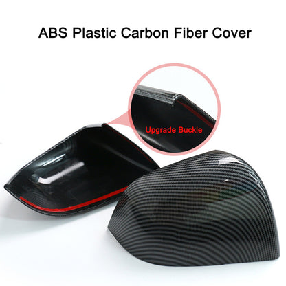 Model 3 Y Rearview Mirror Cover ABS Plastic Carbon Fiber Cover for Tesla
