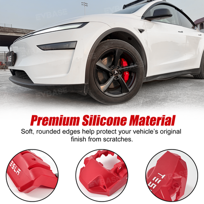 Model Y/ Y Juniper Silicone Brake Caliper Covers Caliper Protector Set Slip-On Fit & No Wheel Removal