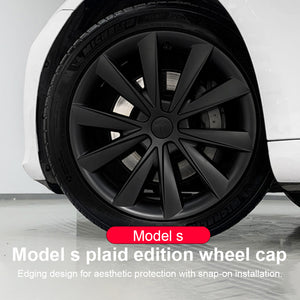 EVBASE Tesla Model 3 Wheel Cover Hubcaps 18 Inch Aero Wheel Covers Replacement 4PCS Matte Black