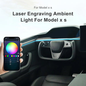 Tesla Model X Ambient Lighting Accessories Laser Carving RGB 128-Colors Tesla Ambient Lighting Kit Model X