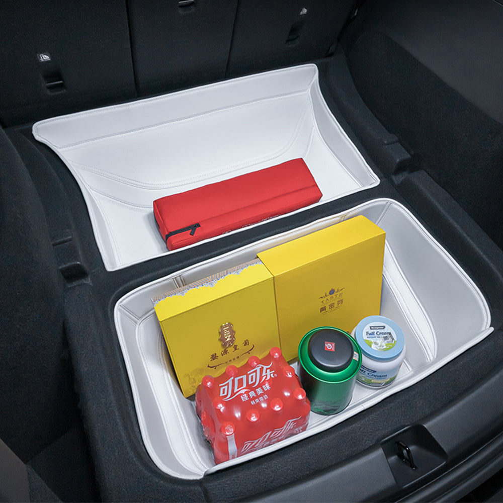 EVBASE Tesla Model 3/Y Trunk Frunk Mat Car Durable Leather Carpet Whit -  EVBASE-Premium EV&Tesla Accessories