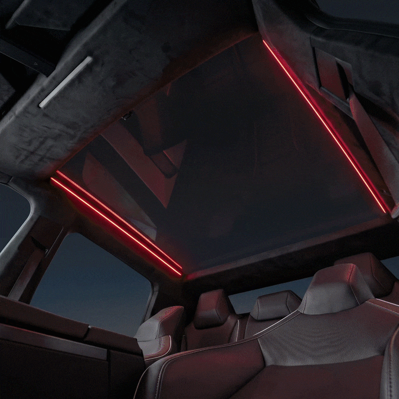 Cybertruck Sunroof Ambient Lighting RGB Interior Roof Lights with Factory Screen Control