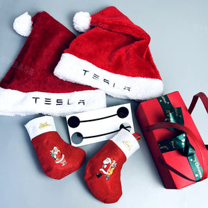 Red Christmas Hat Headrest for Tesla Model 3/Y/X/S Seats Festive Pair Included