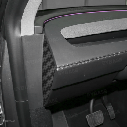 Model Y Juniper Dashboard Side Panel Trim Cover Real Carbon Fiber Front Door Slot Overlay
