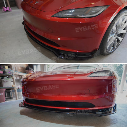 Model 3 Highland Front Bumper Lip ABS Splitter Front Apron Body Kits Spoiler Fascia 3-Stage For Tesla
