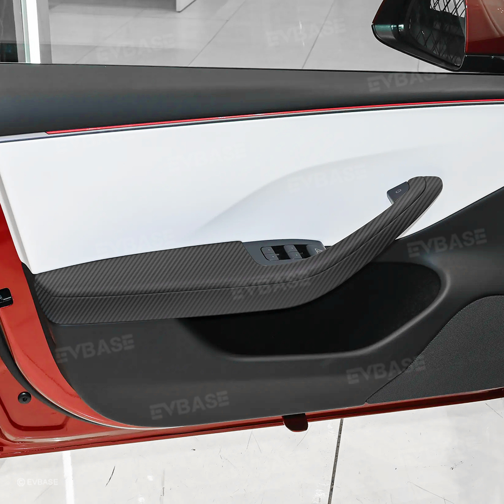 Model 3 Highland / Y Juniper Lower Door Armrest Covers Real Carbon Fiber Front and Rear Door Panel Overlays