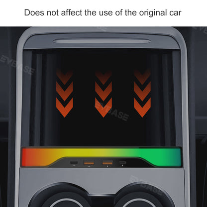 Tesla RGB USB Hub Adapter With Ambient Light Model Y Juniper Center Console Multiport Hub Adapter