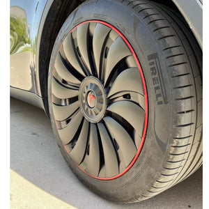 Tesla Redline Wheel Caps Model Y Überturbine Wheel Covers 19 inch Matte 4PCS for Gemini Wheels 2020-2024 Year