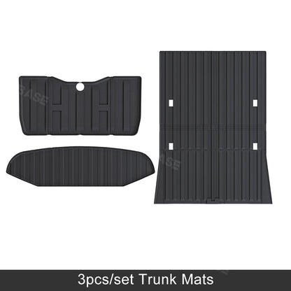 Cybertruck Floor Mats 3D Anti-Slip Waterproof All-Weather Interior Liners Front Rear Set 3PCS For Tesla