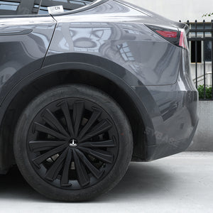 EVBASE Tesla Model Y Sport Wheel Covers 19 inch Hub Caps Replacement Wheel Caps Matte 4 Pack