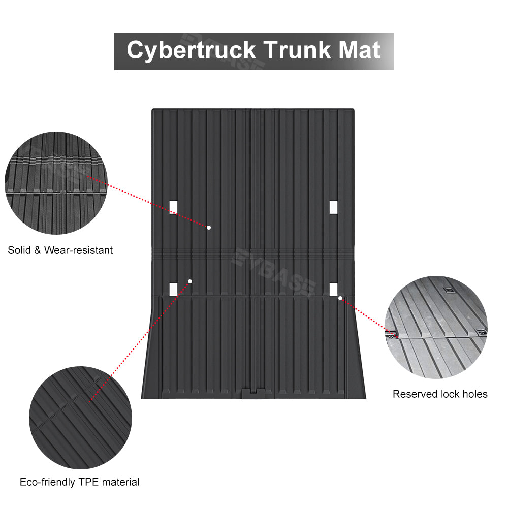 Tesla Cybertruck Frunk Truck Bed Mat Cargo Liner All Weather Rugged Liner Cargo Cover Mat