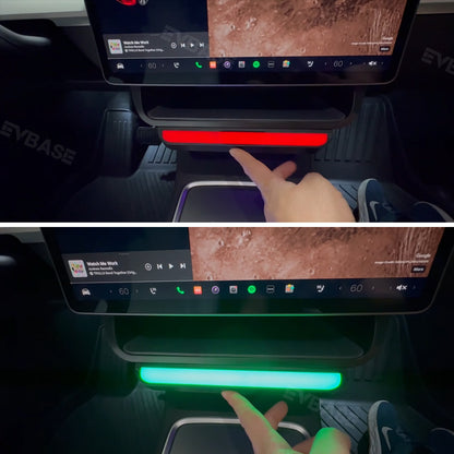Model 3/Y/ 3 Highland Under Screen Storage Tray With LED Ambient Light Center Console Organizer Box for Tesla