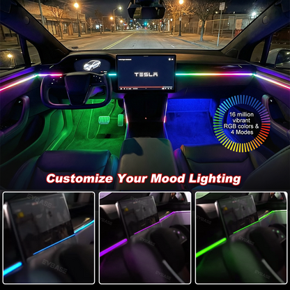 Model X RGB Ambient Lighting Interior Streamer Light Kit LED Neon Light Strip