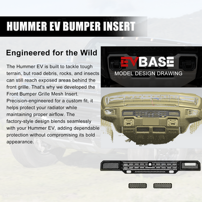 Hummer EV Front Bumper Grille Mesh Insert Front Radiator Protection Bug & Debris Screen