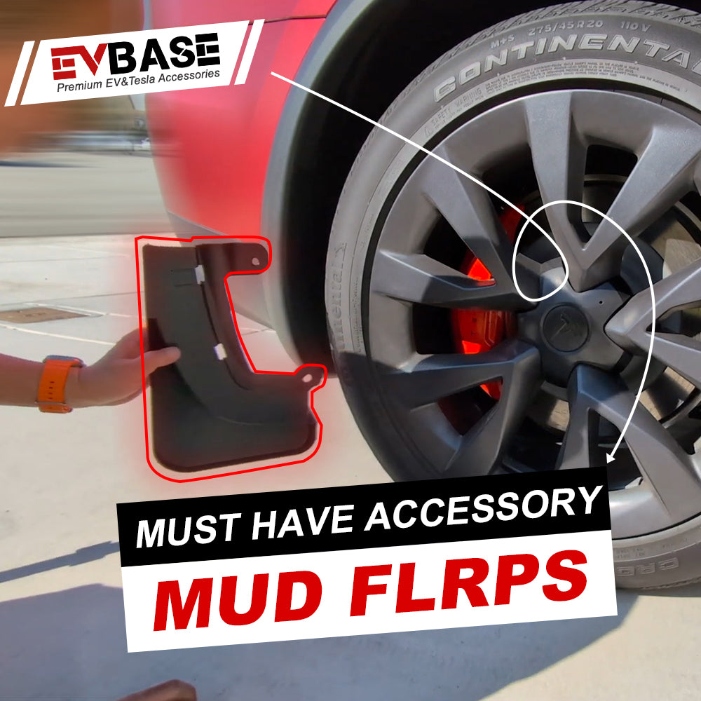 Tesla Mud Flaps Model Y Model 3 Model X Model S Mud Flaps Model 3 High -  EVBASE-Premium EV&Tesla Accessories